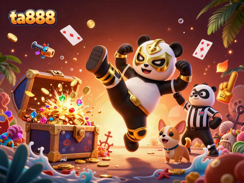 Experience ta888 thrilling casino action with playful 3D characters amidst vibrant game elements.