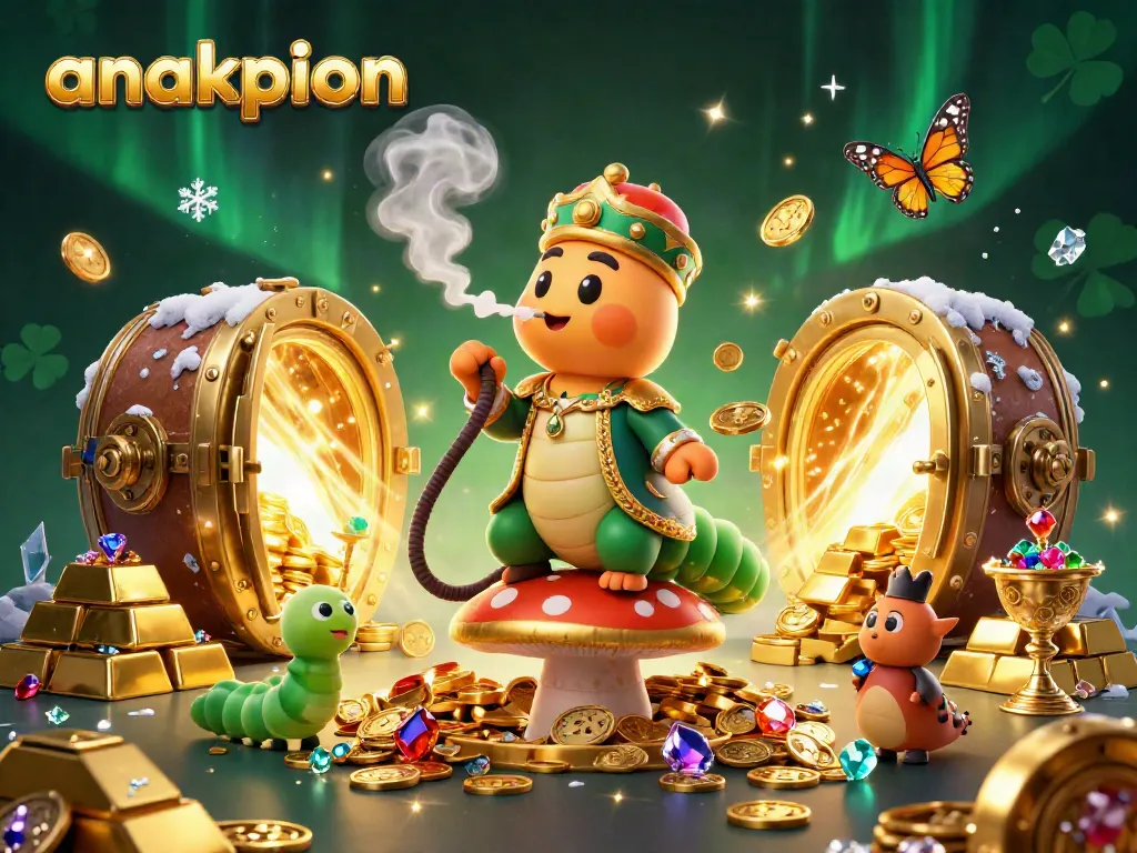 Experience the excitement of online gambling with anakpion in an immersive, vibrant casino illustration.