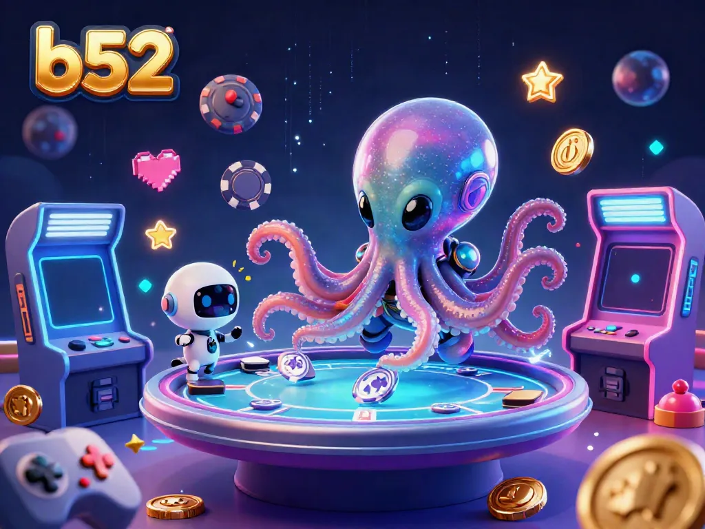 Experience thrilling gameplay at B52 with a dynamic alien octopus and vibrant casino elements.