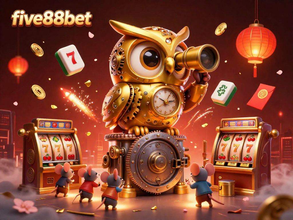 Join the excitement at five88bet with a bustling casino floor illustrated vividly.