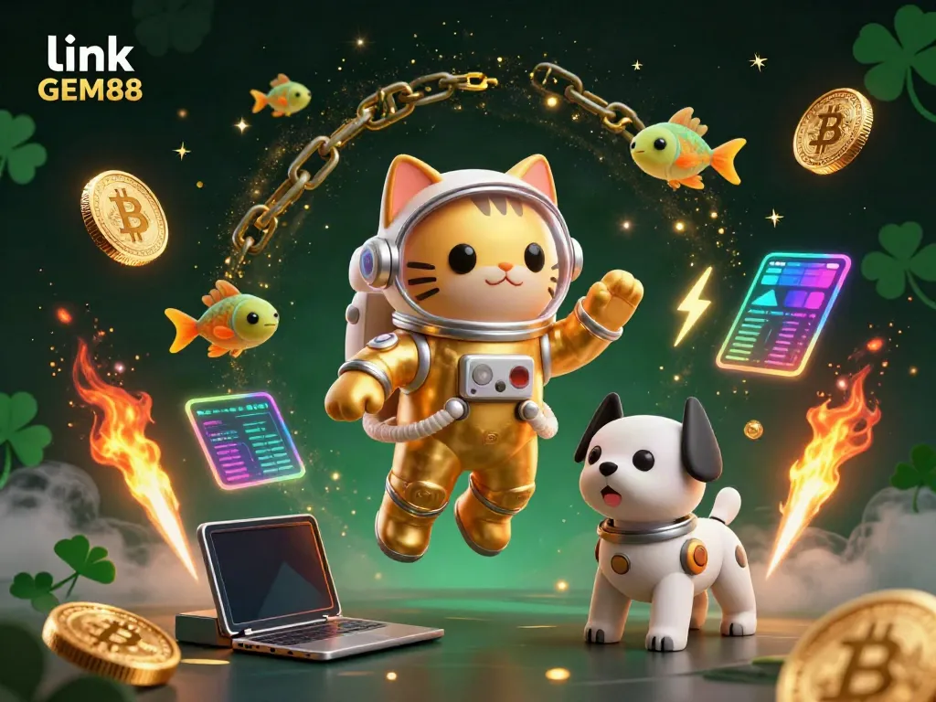 Experience the excitement of link GEM88 with vibrant 3D gaming elements and a cosmic theme.