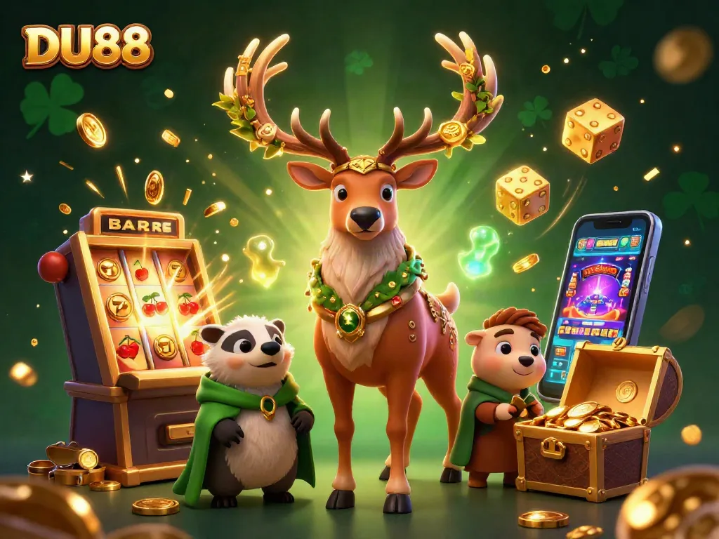 Play slots and win big with DU88 in this vibrant casino scene filled with excitement.