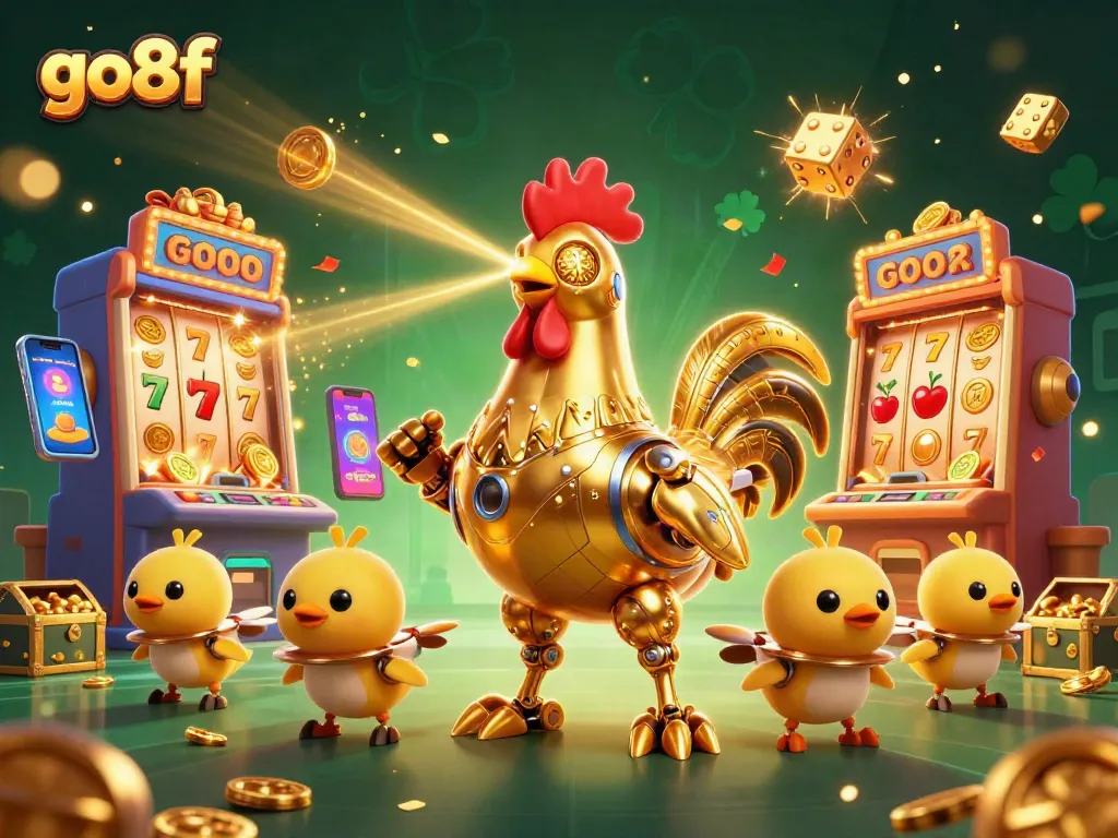 Spin to win with go8f in this vibrant casino-themed illustration featuring exciting gaming elements.