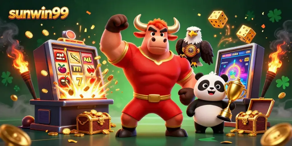 Experience thrilling wins with sunwin99 at a vibrant casino scene featuring jackpot celebrations