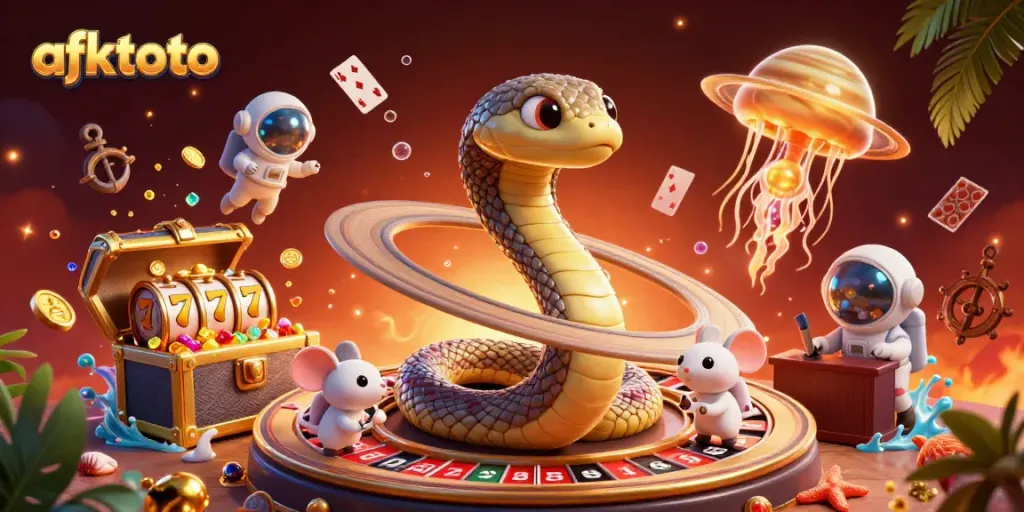 Experience thrilling gameplay at afktoto with vibrant cosmic characters engaging in slot action.
