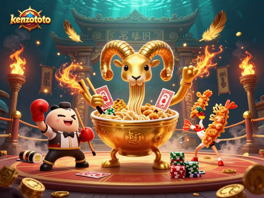 Engage in thrilling games at kenzototo with animated characters dealing cards and stacking chips.