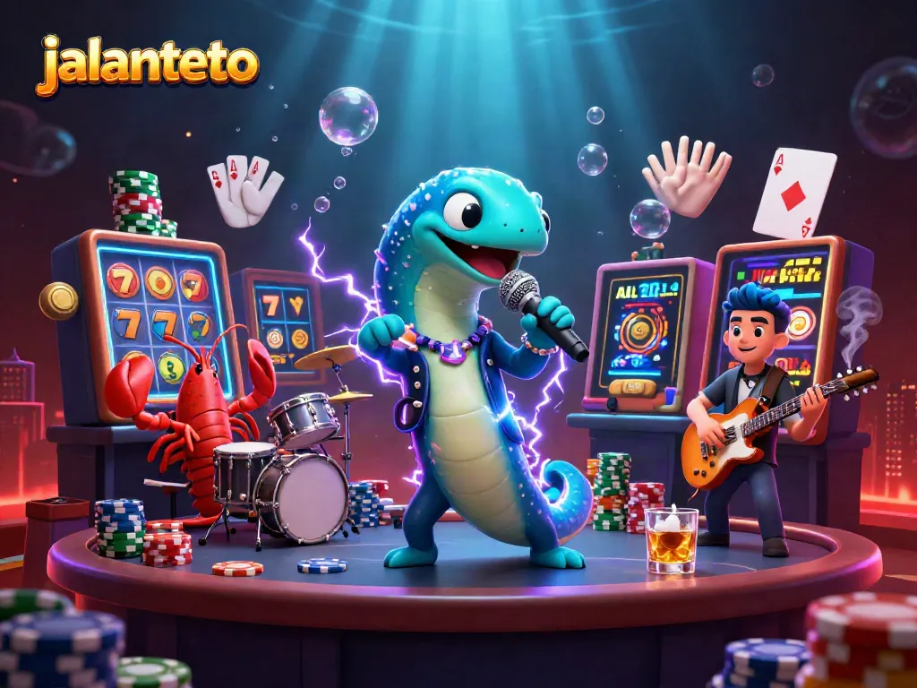Engage in thrilling jackpots with jalantoto's vibrant underwater casino scene featuring live entertainment.
