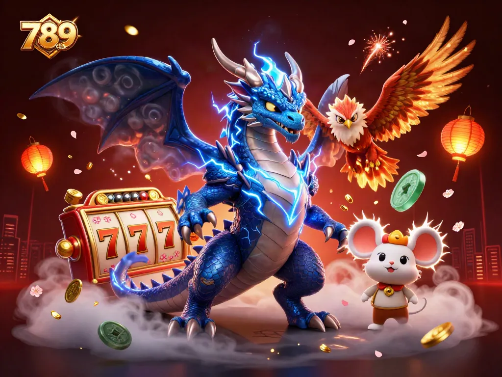 Experience thrilling gameplay with 789CLUB's vibrant 3D casino illustration featuring dynamic characters and colorful gaming elements.