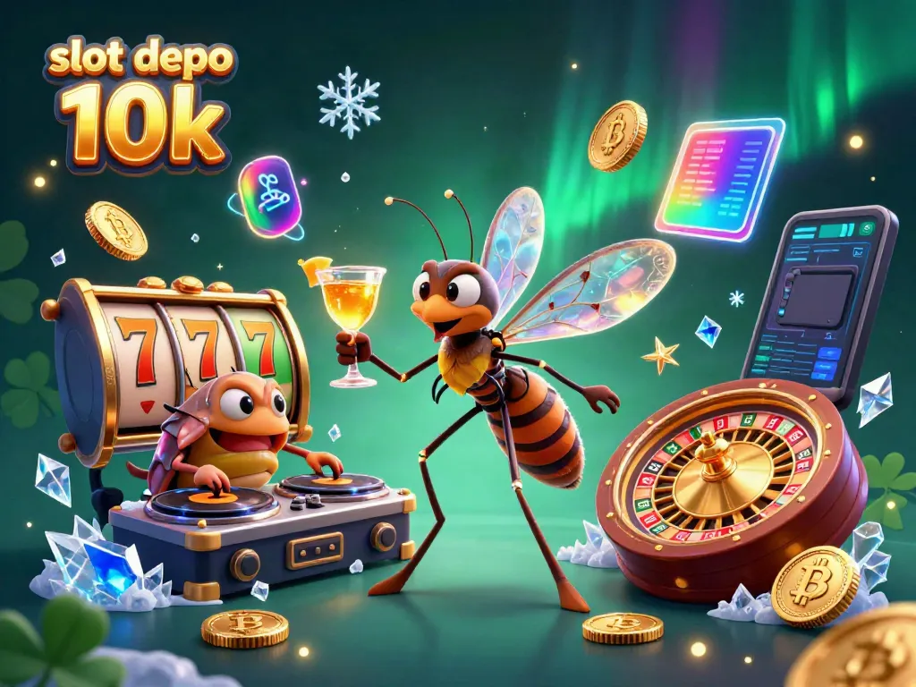 Enjoy engaging with the slot depo 10k, featuring animated characters and vibrant casino elements.