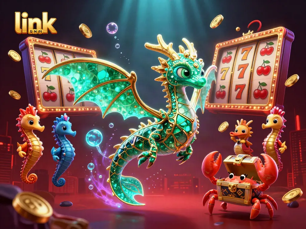 Spin the winning slot reels with link SIN88 featuring a majestic sea dragon and treasure.