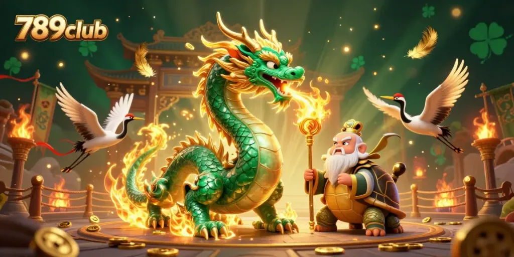 Experience thrilling gaming action at 789club with colorful dragons and dynamic visuals.