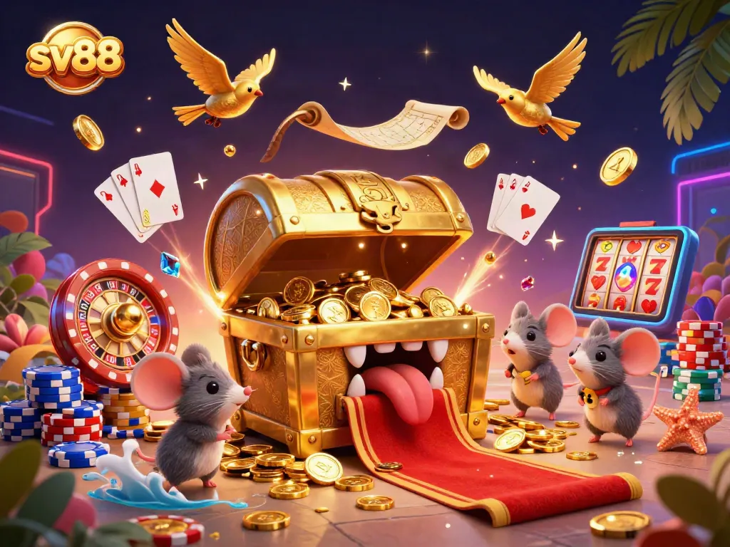 Immerse in sv88 where adventurer mice encounter treasure and vibrant casino action.