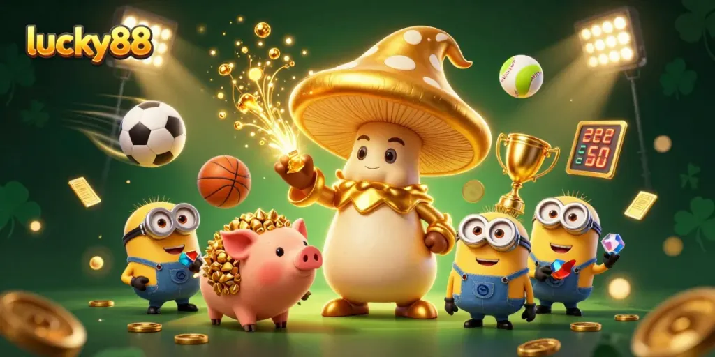 Experience thrilling gameplay at lucky88 with a vibrant 3D fantasy scene featuring magical characters.